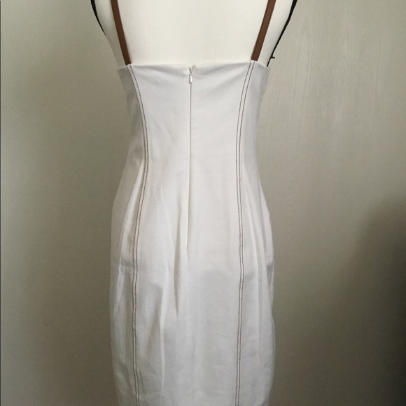 Cache White Dress with Leather Straps - Picture 5 of 6